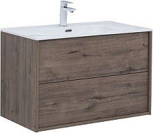 Тумба с раковиной Aquanet 00298574 Lino, 81х47 см, темное дерево