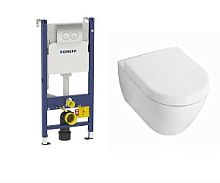 Комплект унитаз Villeroy & Boch Subway 2.0 Plus 560010R1P+9M68S101+458.124.21.1 с инсталляцией