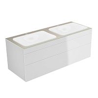 Тумба Keuco 31574840100 Edition 400 под умывальник 140х53.5 см, белый глянцевый/стекло глянцевое кашемир
