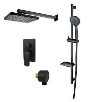 Комплект Aquatek AQ1074MB Вега для ванной Set 4 в 1 (AQ1046MB + AQ2081MB + AQ2454MB + AQ2011MB), черный матовый