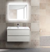 Раковина BelBagno BB910/465-LV-VTR-BO стеклянная 90х46.5 см, белый матовый