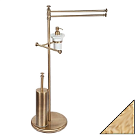 TW Harmony 004, стойка напольная, комбинированная: двойной п/держ, .керам.дозатор (белый), держатель т/б, ёршик, цвет держателя: золото,TWHA004oro