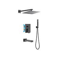 Душевой комплект Aquatek AQ1673MB Либра Set 4 в 1, черный матовый
