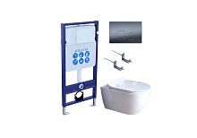 Комплект: Унитаз, Инсталляция, Кнопка смыва Aquatek Поларис SET AQUATEK ПОЛАРИС-01-035 4в1