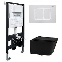 Инсталляция с подвесным унитазом Abber Rechteck AC1201MB-AC0105-AC0120MW Инсталляция с подвесным унитазом Abber Rechteck AC1201MB-AC0105-AC0120MW