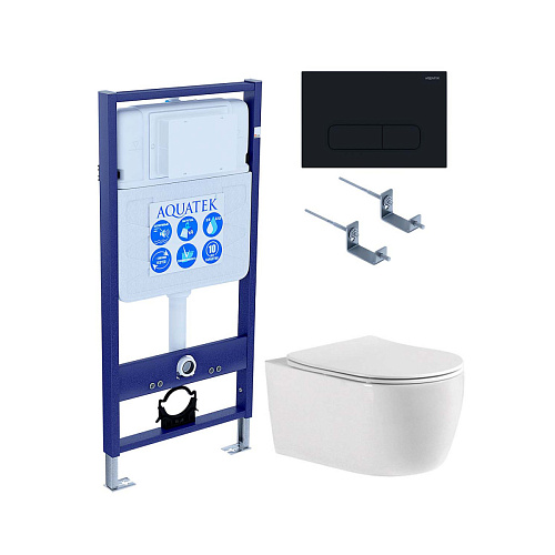 Комплект Aquatek SET Европа cmp017: рама Standard INS-0000012 + крепеж KKI-0000002 + клавиша KDI-0000017 + унитаз AQ1106-00 с тонким сиденьем Soft-close, белый Комплект Aquatek SET Европа cmp017: рама Standard INS-0000012 + крепеж KKI-0000002 + клавиша KDI-0000017 + унитаз AQ1106-00 с тонким сиденьем Soft-close, белый