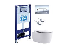 Комплект: Унитаз, Инсталляция, Кнопка смыва Aquatek ЕВРОПА SET AQUATEK ЕВРОПА New-043 4в1