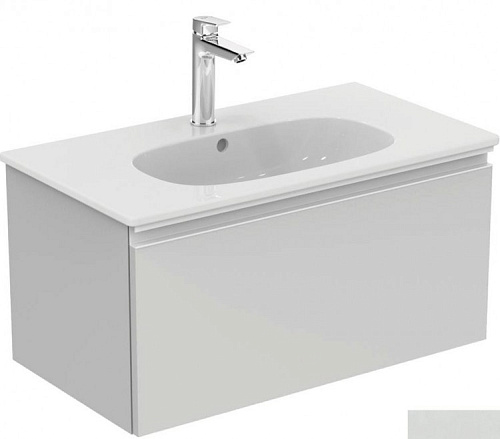 Тумба Ideal Standard T0047PH Tesi для раковины 80х44 см, подвесная, с ящиком, Gloss Light Grey (светло-серый глянцевый/ручка - светло-серый матовый) Тумба Ideal Standard T0047PH Tesi для раковины 80х44 см, подвесная, с ящиком, Gloss Light Grey (светло-серый глянцевый/ручка - светло-серый матовый)