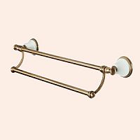 TW Harmony 012, полотенцедержатель двойной 58см, цвет держателя:  белый/бронза,TWHA012bi/br