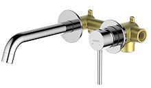 Смеситель Aquatek AQ1313CR Европа для раковины, настенный 2 отв. (внешняя и скрытая часть), хром