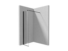 Душевое ограждение Deante KTS_N31P Kerria Plus 110х200 см WALK-IN, прозрачное стекло, Opti White/Nero (черный)