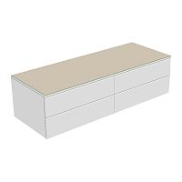 Тумба Keuco 31766750000 Edition 400 боковая 140х53.5 см, белый/стекло матовое кашемир