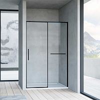 Душевая дверь Vincea VDS-1SS140CLB Slim Soft, 140х200 см, профиль черный/стекло прозрачное