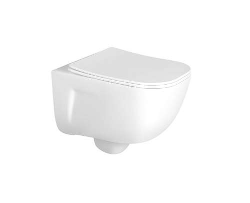 Унитаз Aquatek AQ2012-00 Дива безободковый 51х35 см, тонкое сиденье с механизмом плавного закрывания, белый Унитаз Aquatek AQ2012-00 Дива безободковый 51х35 см, тонкое сиденье с механизмом плавного закрывания, белый