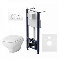 Инсталляция AM.PM IS49001.801700 Like с клавишей Pro L, белый глянец + подвесной унитаз FlashClean + сиденье-микролифт