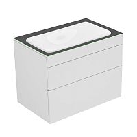 Тумба Keuco 31571710000 Edition 400 под умывальник 70х53.5 см, белый/стеклое матовое антрацит