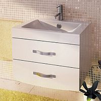 Тумба Comforty 00004136348 Лаура подвесная 75х47 см, с раковиной Quadro 75, белая