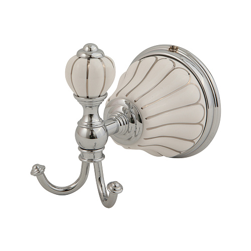 Крючок Migliore 17554 Olivia, белый с декором платина/хром - купить в Санкт-Петербурге, цена на Крючок Migliore 17554 Olivia, белый с декором платина/хром в интернет-магазине Керамос Крючок Migliore 17554 Olivia, белый с декором платина/хром купить недорого в интернет-магазине Керамос