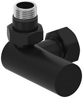 Вентиль Сунержа 31-1402-1234, 3D, левый, (цилиндр) G 1/2" НР х G 3/4" НГ, матовый черный