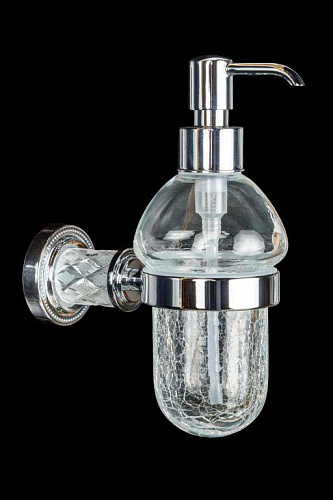 Диспенсер Boheme 10912-CRST-CH Murano Crystal Chrome для жидкого мыла, настенный, хром купить недорого в интернет-магазине Керамос