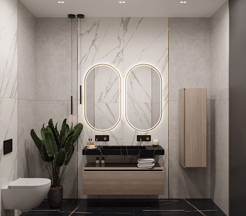 Зеркало 110x60 с подсветкой Armadi Art Vallessi 568-G Золото купить недорого в интернет-магазине Керамос