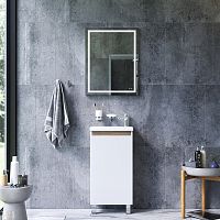 Комплект AM.PM BK85FJ X-Joy: мебель для ванной 45 см, 1 дверца, со смесителем и аксессуарами, белый/хром