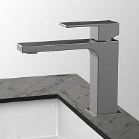 Смеситель Vincea VBF-1C01GM Cube для раковины, вороненая сталь