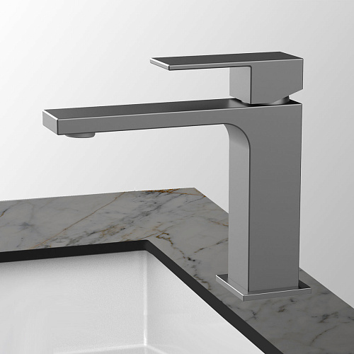 Смеситель Vincea VBF-1C01GM Cube для раковины, вороненая сталь Смеситель Vincea VBF-1C01GM Cube для раковины, вороненая сталь