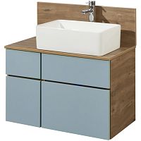 Акватон 1A2568K3MIX30 Набор: 1A256801MIX30 Тумба-умывальник Мишель 80 Дуб Рустикальный/ 732700B000 Раковина Мила/ 1A256603MIDR0 ЛВДСП