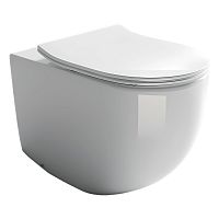Унитаз-соло Ceramica Nova CN4004 Metropol Rimless напольный/пристенный, 36х57 см, глубокий смыв, с ультра тонкой крышкой-сиденьем, белый