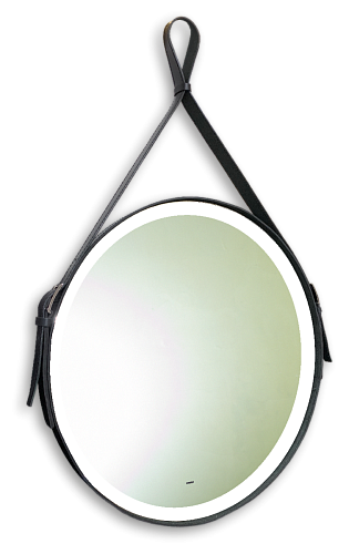 Зеркало Aquanika AQC5151RU149 COUNTRY 51 см: с подсветкой, черная кожа снят с производства