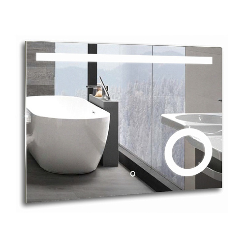 Зеркало Azario ФР-00001416 Перла подвесное, с подсветкой, 92х69 см, белое купить недорого в интернет-магазине Керамос
