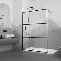 Перегородка для душа RGW 411011112-84 Walk In WA-111B, профиль черный Перегородка для душа RGW 411011112-84 Walk In WA-111B, профиль черный