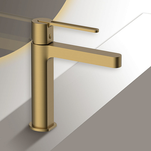 Смеситель Vincea VBF-1R1BG Rondo для раковины, брашированное золото Смеситель Vincea VBF-1R1BG Rondo для раковины, брашированное золото