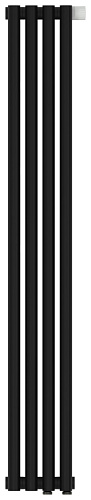 Радиатор Сунержа 31-0311-1204 Эстет-1 отопительный н/ж EU50 правый 1200х180 мм/ 4 секции, матовый черный