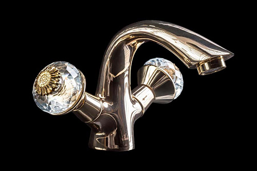 Смеситель Boheme 291-FL Flora для умывальника, золото Смеситель Boheme 291-FL Flora для умывальника, золото