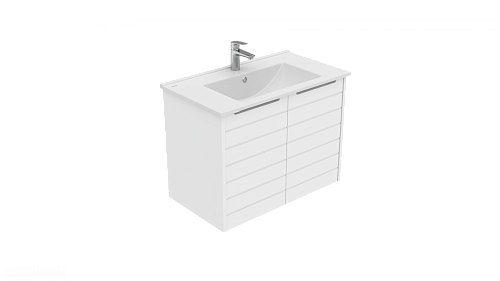 Тумба Creavit FG0080.01.BB Fuga с раковиной 80х45 см, ярко-белый купить недорого в интернет-магазине Керамос