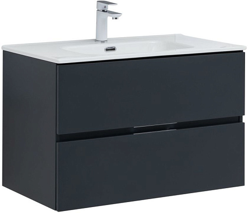 Тумба с раковиной Aquanet 00273987 Алвита New, 81х47 см, серая снят с производства