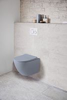 Унитаз Vincea VT1-14SMO Globo подвесной, безободковый, 37х49 см, ультратонкое сиденье Soft-close, океан матовый