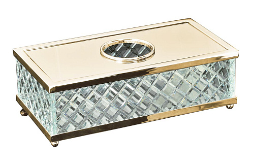 Салфетница Boheme 10232 Murano Cristal настольная, золото купить недорого в интернет-магазине Керамос