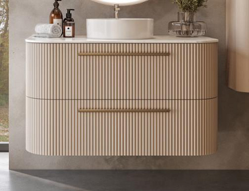 Тумба Creavit RY0100.42.PU+RY100.00.KW Rayas с раковиной 100х55 см, с гранитной столешницой, пудра купить недорого в интернет-магазине Керамос Тумба Creavit RY0100.42.PU+RY100.00.KW Rayas с раковиной 100х55 см, с гранитной столешницой, пудра купить недорого в интернет-магазине Керамос