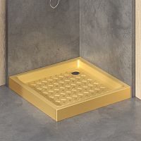Душевой поддон RGW 19170199-08 CER CR квадратный керамический, золото