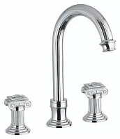 Смеситель Cezares OLIMP-BLS2-A-01-Sw для раковины, на 3 отверстия, хром,ручки Swarovski