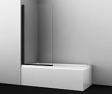 Шторка для ванны WasserKRAFT 48P01-80 BLACK Fixed Berkel 48P неподвижная, прозрачное стекло