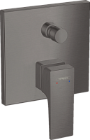 Hansgrohe Смеситель Hansgrohe Metropol для ванны настенный скрытый с рычаговой рукояткой 32545340, шлифованный черный хром