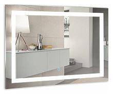 Зеркало Azario LED-00002253 Ливия подвесное, с подсветкой, 100х80 см, белое