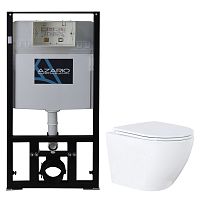 Комплект инсталляции Azario AZ-8010-1000+AZ-0046N с унитазом Grado со крытым сливом с сиденьем микролифт