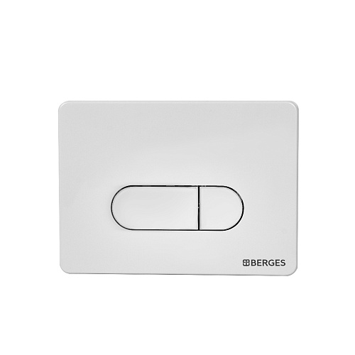 Кнопка Berges 040034 Novum D4 для инсталляции, белая Soft Touch