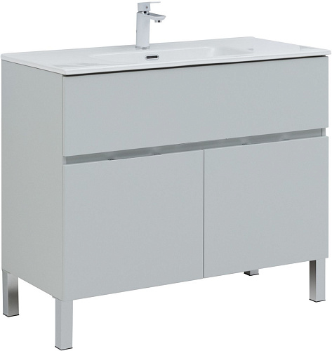 Тумба с раковиной Aquanet 00274011 Алвита New, 101х47 см, серая Тумба с раковиной Aquanet 00274011 Алвита New, 101х47 см, серая снят с производства