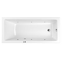 Акриловая ванна WHITECROSS 0111.160080.100.SOFT.CR Wave Slim с гидромассажем, 160х80 см, белая